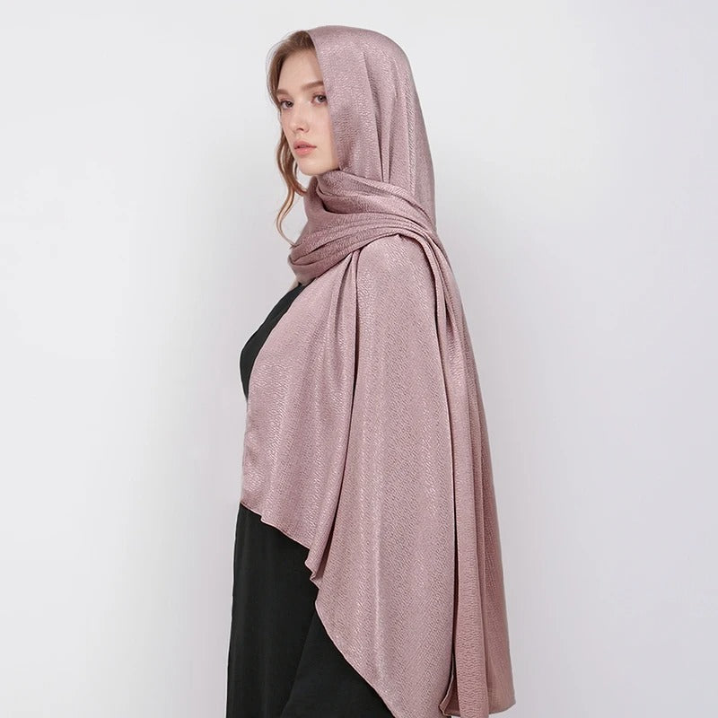 New Premium Silk Crinkle Hijab Scarf | Plain Muslim Women Hijabs