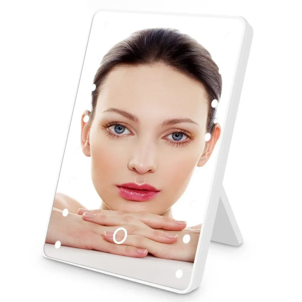 Makeup Mirror with 16 LEDs Touch Adjustable & Portable Light