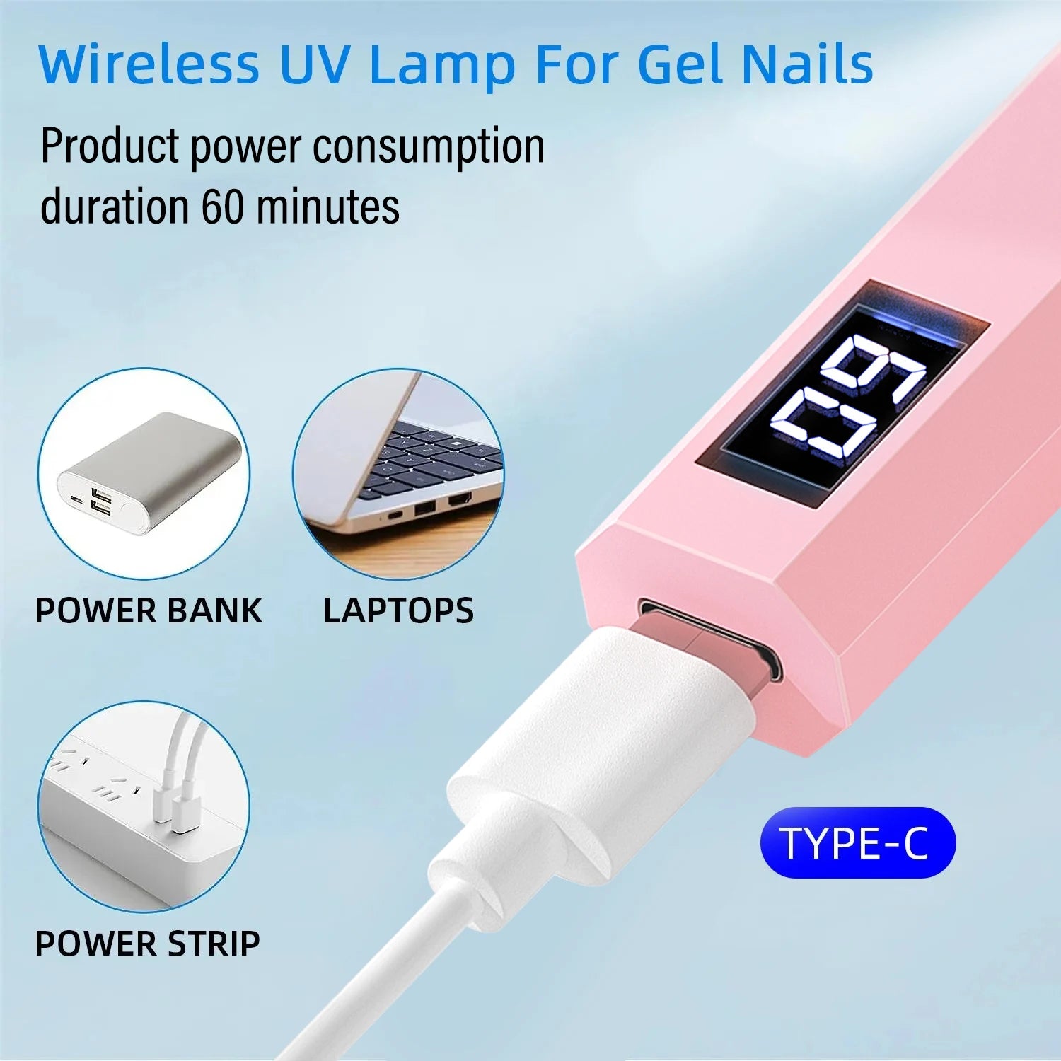 Rechargeable UV LED Nail Dryer Quick Dry | Bondi Blush