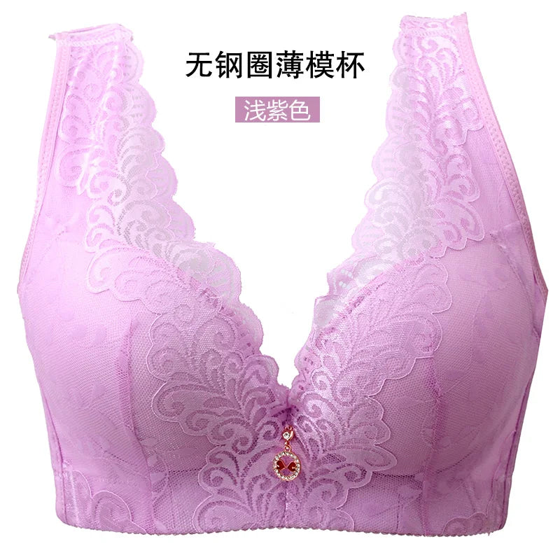 Extra Large Plus Size Wireless Lace Bra | Bondi Blush