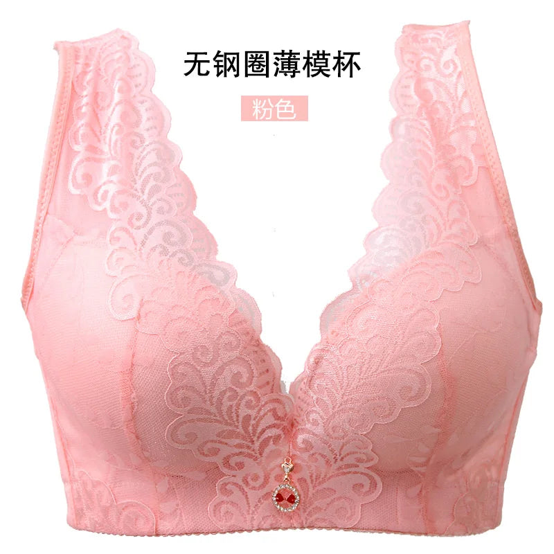 Extra Large Plus Size Wireless Lace Bra | Bondi Blush