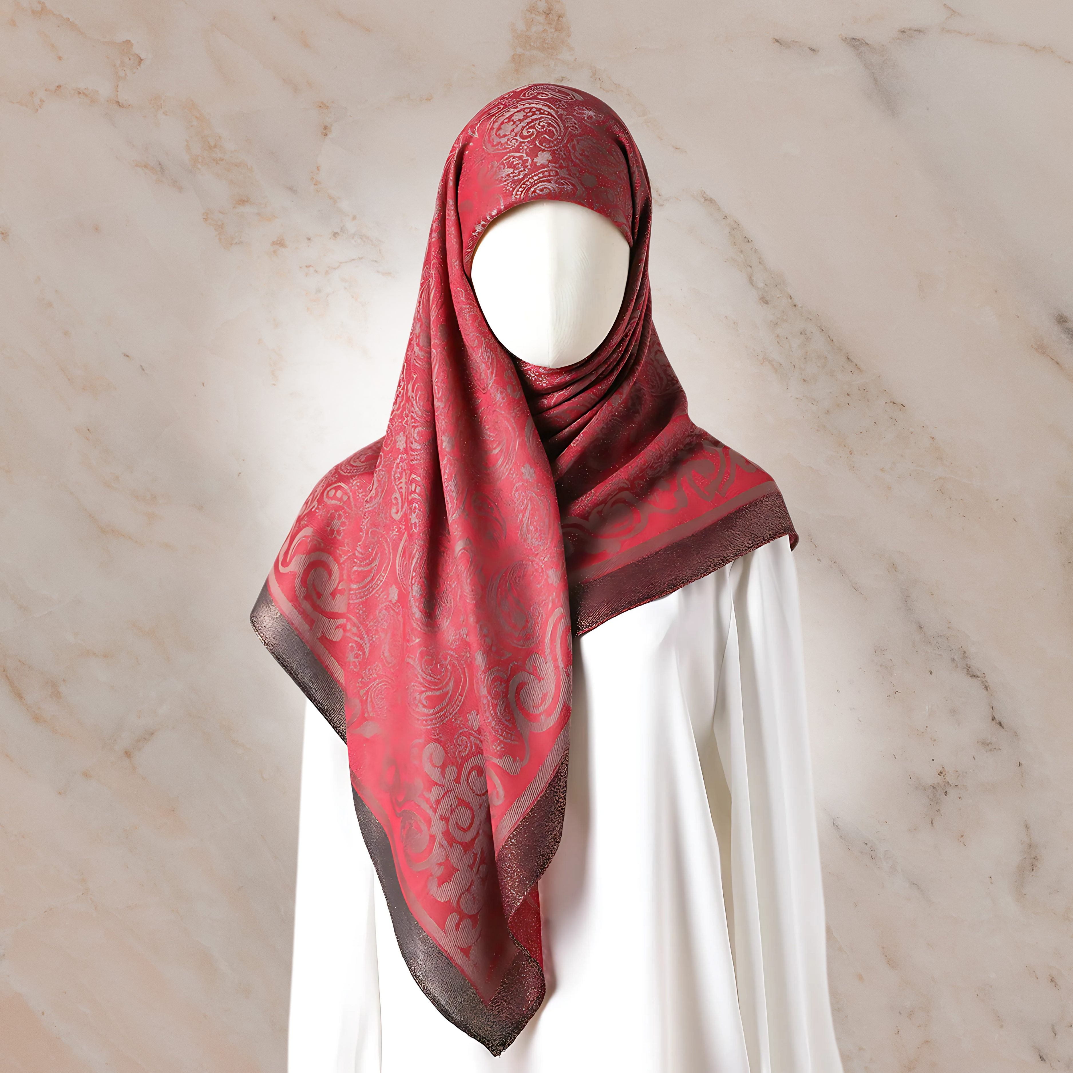 copy- Malaysia Square Scarf Print Hijab Headscarf Wraps Premium Cotton Voile Soft Muslim Square Scarf